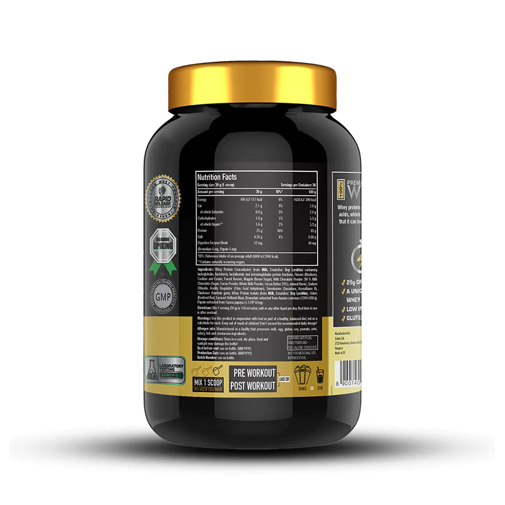 One Science Premium Whey Protein 2LB (907g) | 25g Protein, 6.6g BCAA, 5.2g Glutamine | Lean Muscle & Recovery