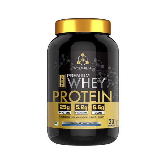 One Science Premium Whey Protein 2LB (907g) | 25g Protein, 6.6g BCAA, 5.2g Glutamine | Lean Muscle & Recovery