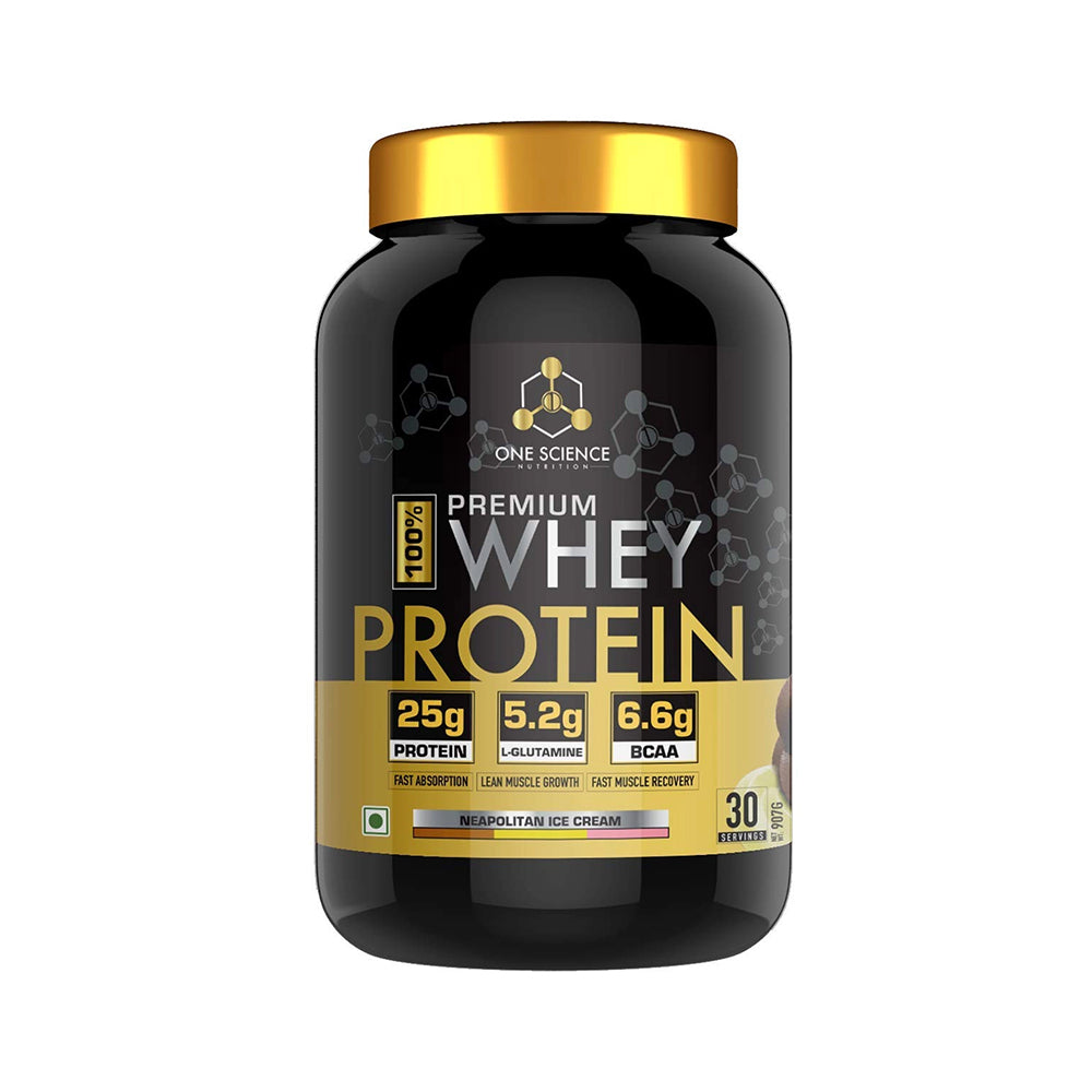 One Science Premium Whey Protein 2LB (907g) | 25g Protein, 6.6g BCAA, 5.2g Glutamine | Lean Muscle & Recovery