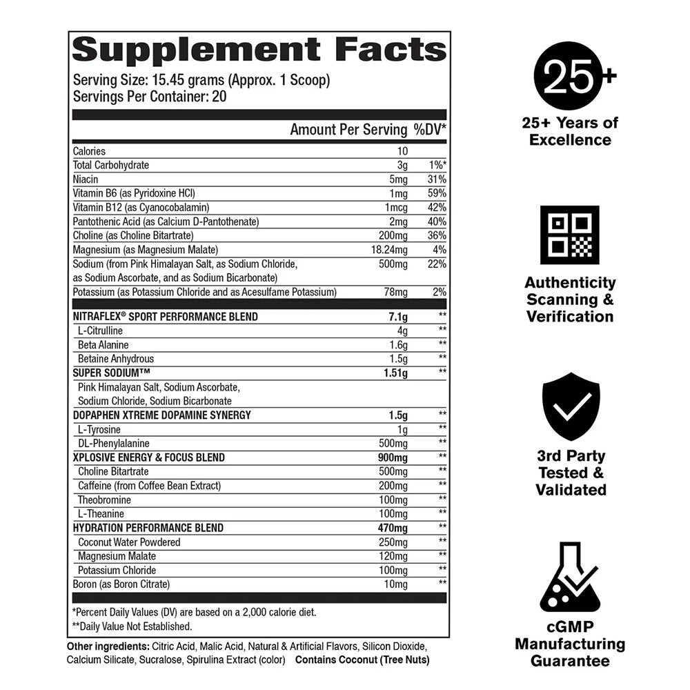 GAT Sport Nitraflex Sport Pre Workout Powder | Energy, Strength & Hydration Support – 20 Servings