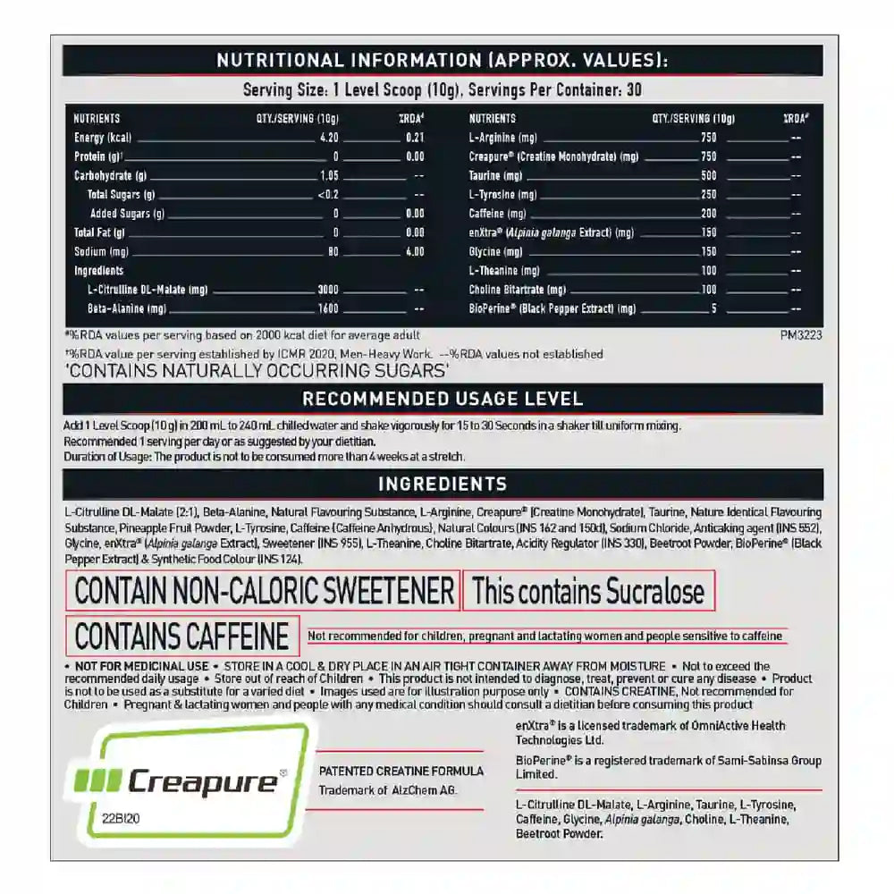MuscleBlaze Preworkout Wrathx – Fruit Fury Flavour